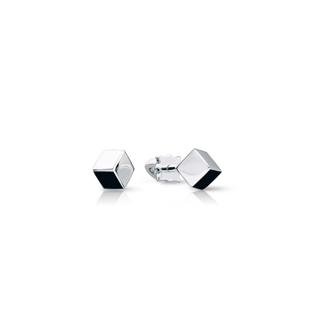 Золотые серьги-пусеты CUBE