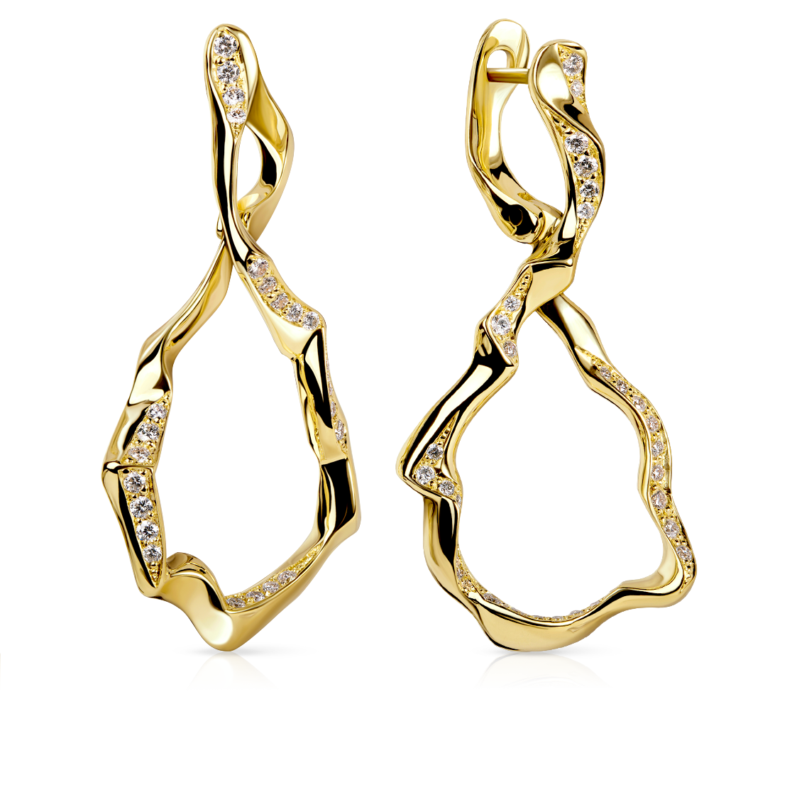 Золотые серьги INFINITY с бриллиантами