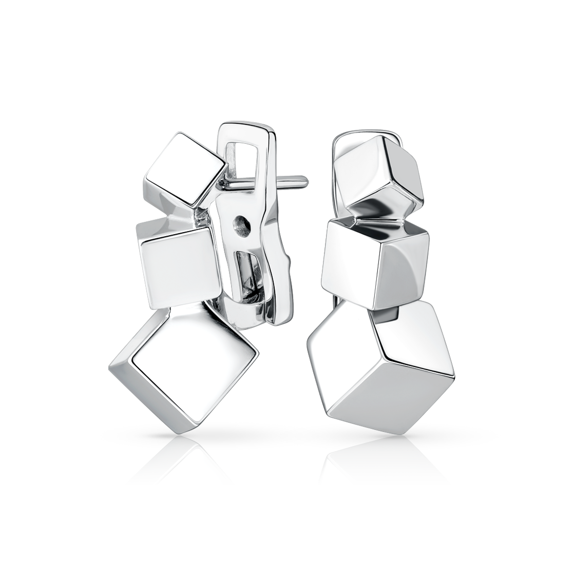 Серьги из белого золота CUBE