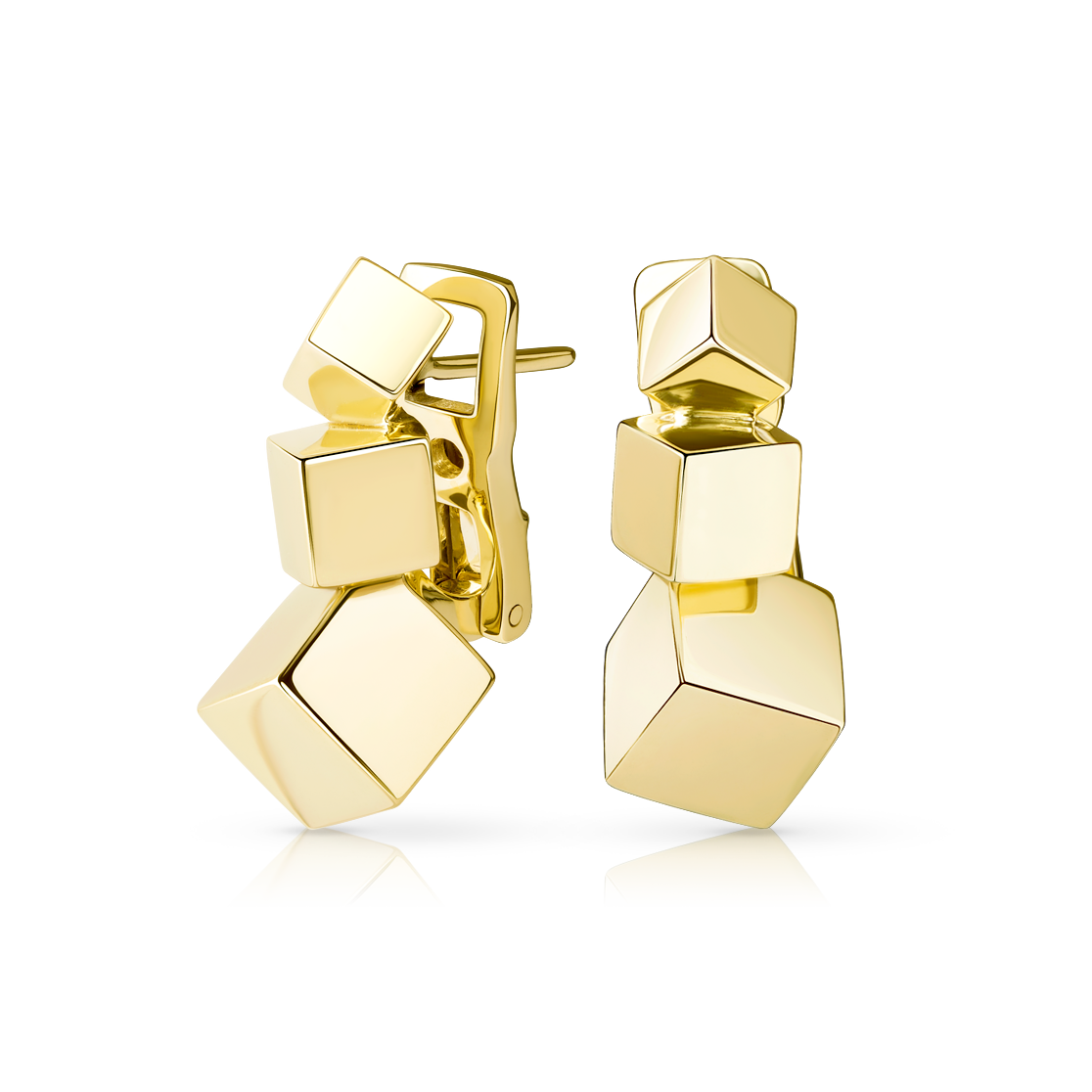 Серьги CUBE из желтого золота