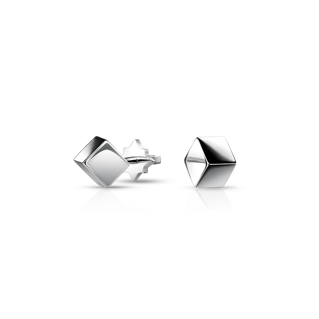 Золотые серьги-пусеты CUBE