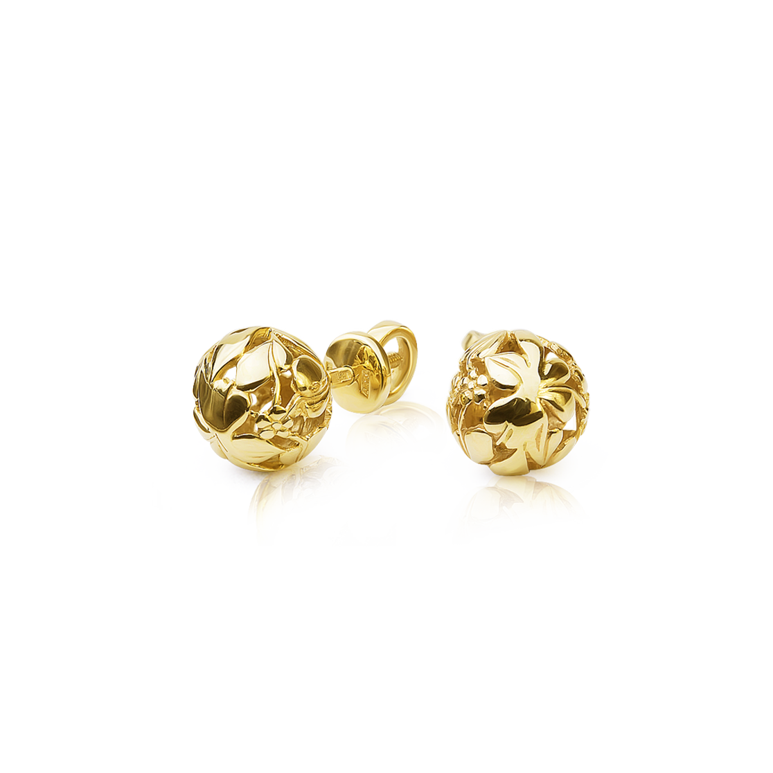 Золотые серьги-пусеты FLORA