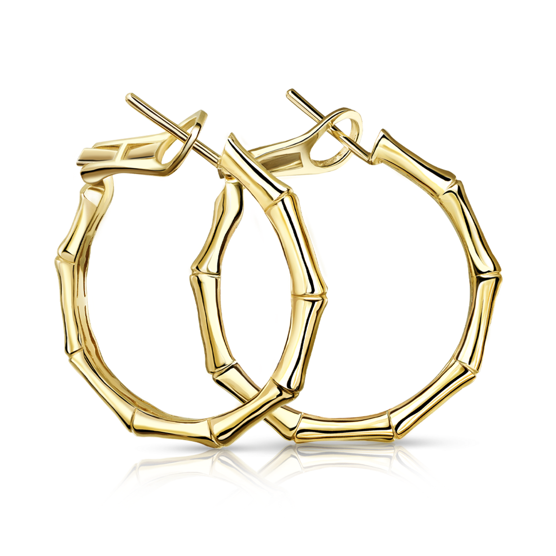 Серьги Bamboo из желтого золота